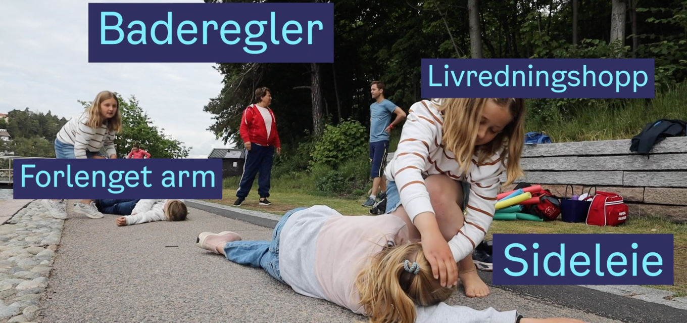 Foto: Foto: Heidi M. Skjebstad Elevene på Nordstrand skole lærer om livredning ute.